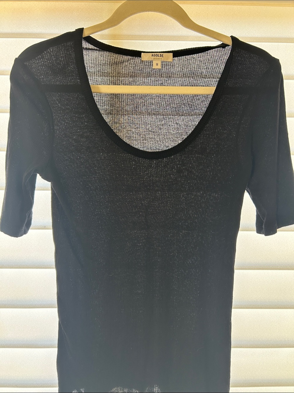 Agolde Black Scoop Neck Short Sleeve Tee